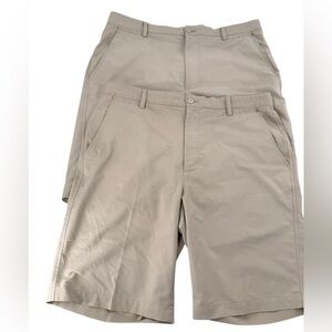 Footjoy Khaki Mens Golf Shorts Moisture Wicking Size 36 Waist Athletic 2 Pair